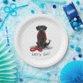 Laten we beginnen! Black Labrador Retriever - Cute Papieren Bordje (Feest)