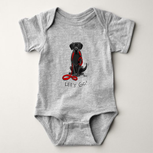 Laten we beginnen! Black Labrador Retriever - Cute Romper (Voorkant)