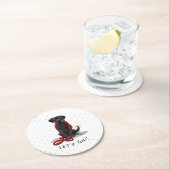 Laten we beginnen! Black Labrador Retriever - Cute Ronde Kartonnen Onderzetter (Insitu)