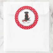 Laten we beginnen! Black Labrador Retriever - Cute Ronde Sticker (Tas)