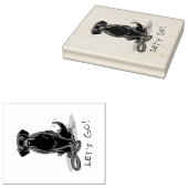 Laten we beginnen! Black Labrador Retriever - Cute Rubberstempel (Gestempeld)