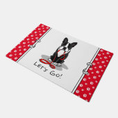 Laten we beginnen! Boston Terrier (zwart) Funny do Deurmat (Schuin)