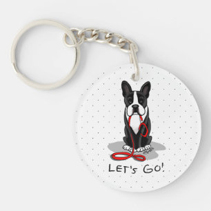 Laten we beginnen! Boston Terrier (zwart) Funny do Sleutelhanger
