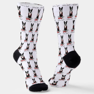 Laten we beginnen! Boston Terrier (zwart) Funny do Sokken