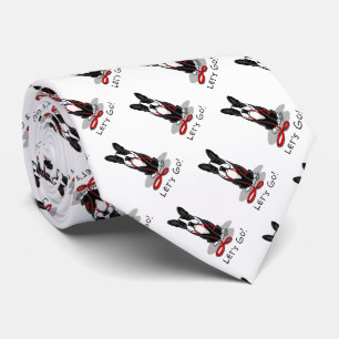 Laten we beginnen! Boston Terrier (zwart) Funny do Stropdas