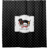 Laten we beginnen! Dachshund (zwart en tan) Funny  Douchegordijn (Voorkant)