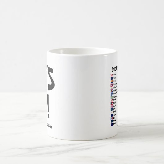 Laten we beginnen! Duckpins Overal! Mok (Center)