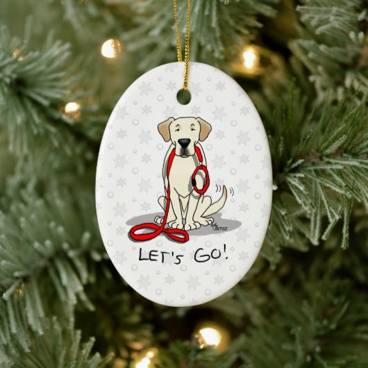 Laten we beginnen! Gele labrador Retriever - Cute  Keramisch Ornament (Boom)