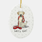 Laten we beginnen! Gele labrador Retriever - Cute  Keramisch Ornament (Voorkant)