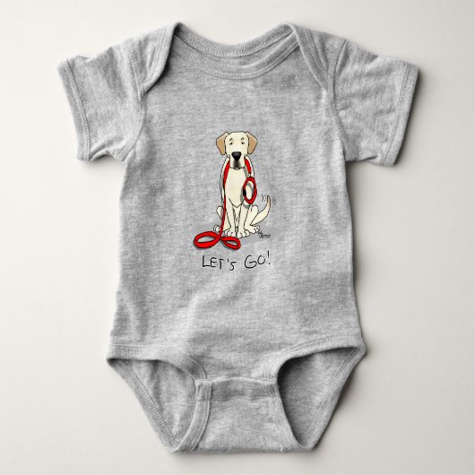 Laten we beginnen! Gele labrador Retriever - Cute  Romper (Voorkant)