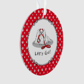Laten we beginnen! Maltese hond met rode leash - C Ornament (voorkant)