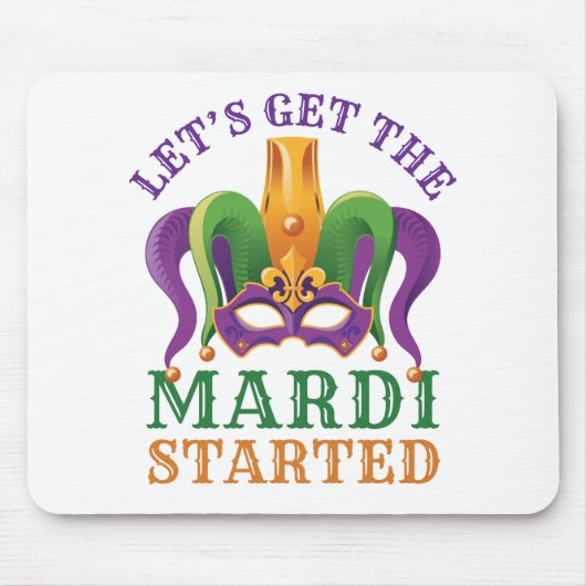 Laten we beginnen met Mardi Gras Party Muismat (Voorkant)