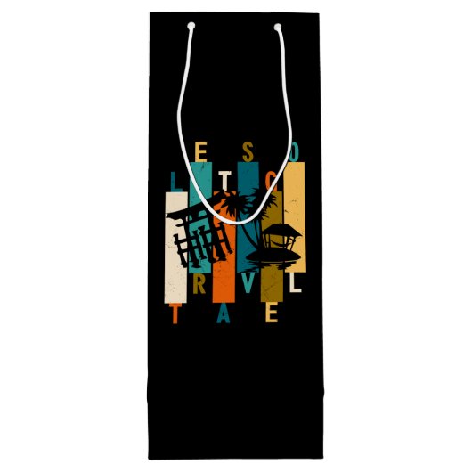 Laten we beginnen met reizen wijn cadeautas (Achterkant)