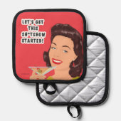 Laten we beginnen! pannenlap (Voorkant / Achterkant)