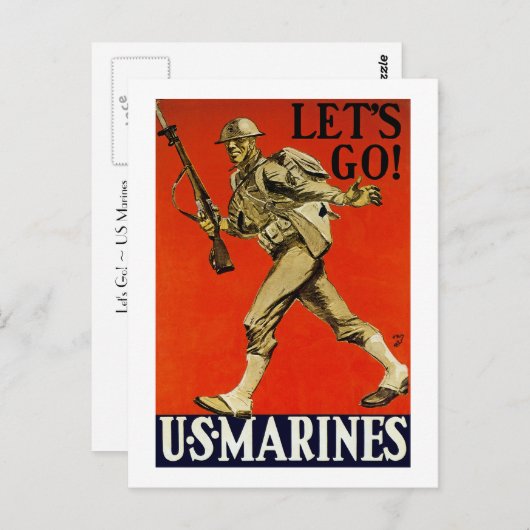 Laten we beginnen! ~ US Marines Briefkaart (Voorkant / Achterkant)