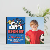 Laten we beginnen - Voetbal met foto Kaart (Staand voorkant)