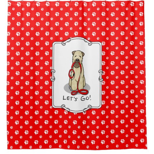 Laten we beginnen! Walk Wheaten Terrier Dog (piepe Douchegordijn (Voorkant)