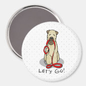 Laten we beginnen! Walk Wheaten Terrier Dog (piepe Magneet (Voorkant / Achterkant)