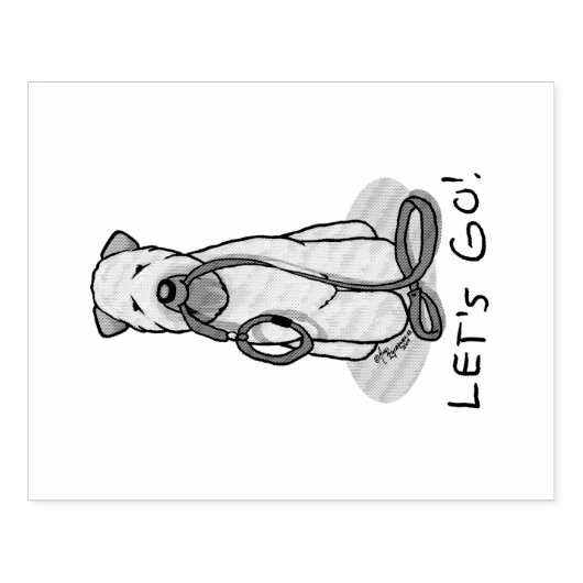 Laten we beginnen! Walk Wheaten Terrier Dog (piepe Rubberstempel (Afrduk)