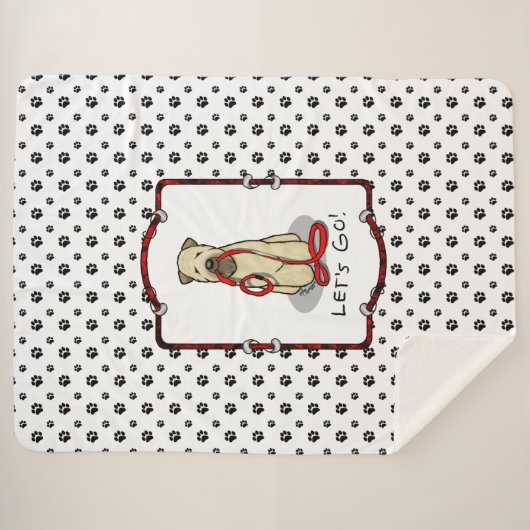 Laten we beginnen! Walk Wheaten Terrier Dog (piepe Sherpa Deken (Voorkant (horizontaal))