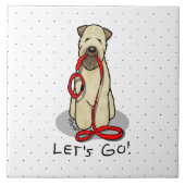 Laten we beginnen! Walk Wheaten Terrier Dog (piepe Tegeltje (Voorkant)