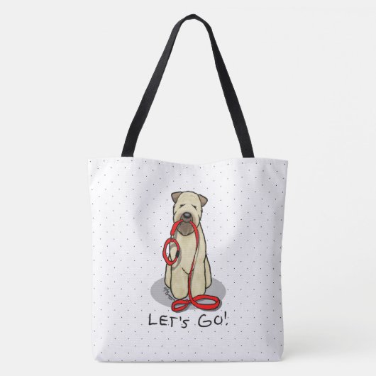 Laten we beginnen! Walk Wheaten Terrier Dog (piepe Tote Bag (Achterkant)
