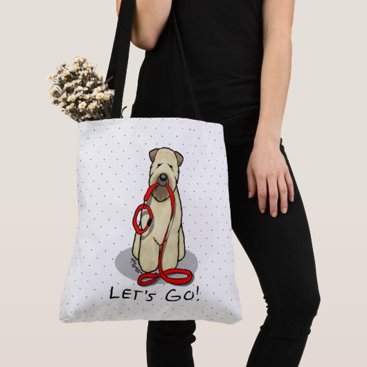 Laten we beginnen! Walk Wheaten Terrier Dog (piepe Tote Bag (Dichtbij)