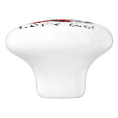 Laten we beginnen! (wandelen) Greyhound Dog (zwart Keramische Knop (Zijkant)