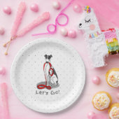 Laten we beginnen! (wandelen) Greyhound Dog (zwart Papieren Bordje (Feest)