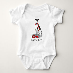 Laten we beginnen! (wandelen) Greyhound Dog (zwart Romper