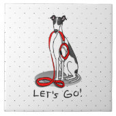 Laten we beginnen! (wandelen) Greyhound Dog (zwart Tegeltje (Voorkant)