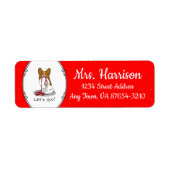 Laten we beginnen! (wandelen) Papillon (wit en roo Etiket (Voorkant)