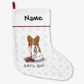 Laten we beginnen! (wandelen) Papillon (wit en roo Grote Kerstsok (Voorkant)