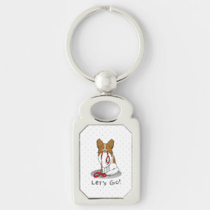 Laten we beginnen! (wandelen) Papillon (wit en roo Sleutelhanger