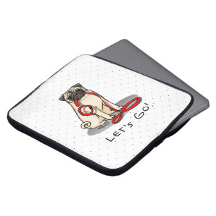 Laten we beginnen! (wandelen) Pug Dog (lichte mug) Laptop Sleeve