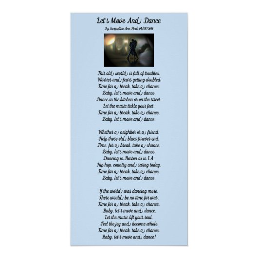 Laten we bewegen en dansen perfect poster (Voorkant)
