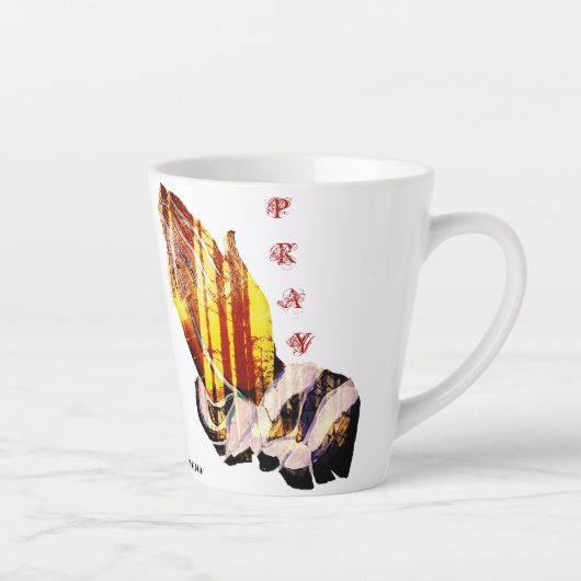 "Laten we bidden" Latte Mok (Rechts)