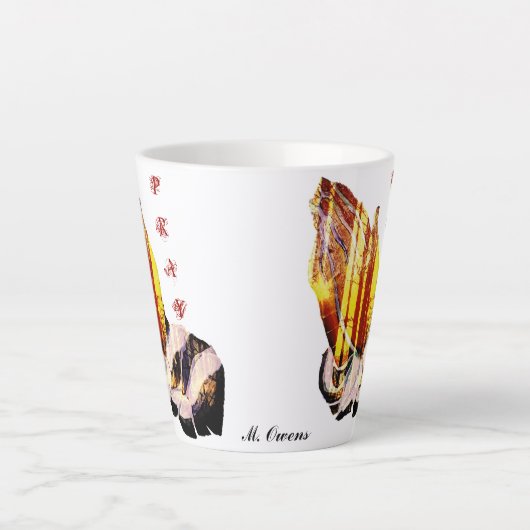 "Laten we bidden" Latte Mok (Voorkant)