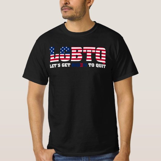Laten we biden krijgen om met logo te stoppen t-shirt (Voorkant)