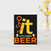 Laten we bier drinken - Grappig onbeleefd drinken Kaart (Gele Bloem)