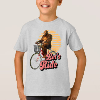 Laten we Bigfoot-fiets rijden Retro-fiets-humor T-shirt