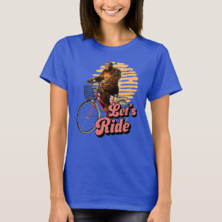 Laten we Bigfoot-fiets rijden Retro-fiets-humor T-shirt