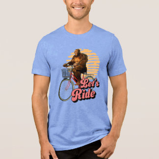 Laten we Bigfoot-fiets rijden Retro-fiets-humor Tri-Blend Shirt