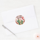 Laten we bij elkaar blijven: Schattigee Cactus Val Ronde Sticker (Envelop)
