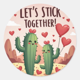 Laten we bij elkaar blijven: Schattigee Cactus Val Ronde Sticker