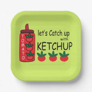 Laten we bijpraten met Ketchup Feestje Papieren Bordje