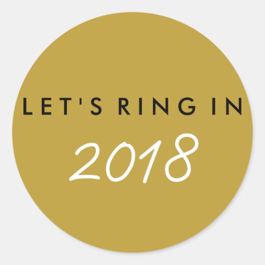 "Laten we binnenrennen" Sticker van het nieuwjaars (Voorkant)