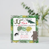 Laten we Birthday Oerwoud Safari Birthday gaan ond Kaart (Staand voorkant)