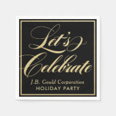 Laten we Black Gold Script feestdag vieren Servet (Voorkant)
