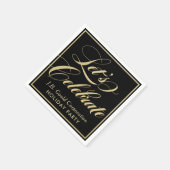 Laten we Black Gold Script feestdag vieren Servet (Hoek)